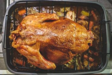 roasted chicken on top of grill