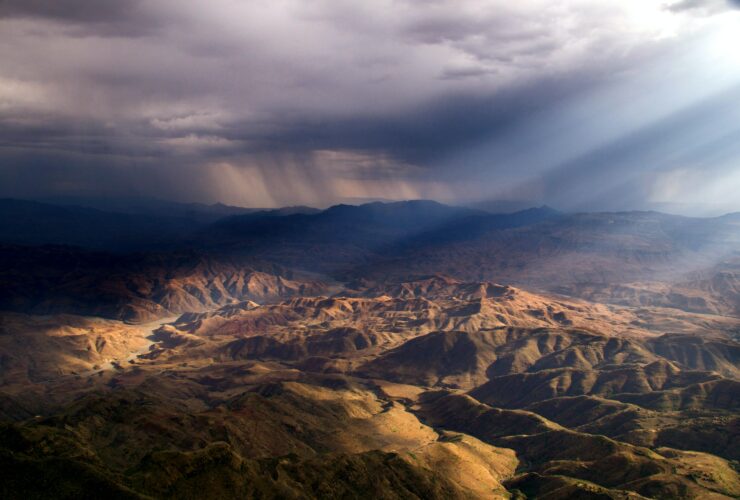 birds eye view of mountains