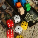six assorted-color dice