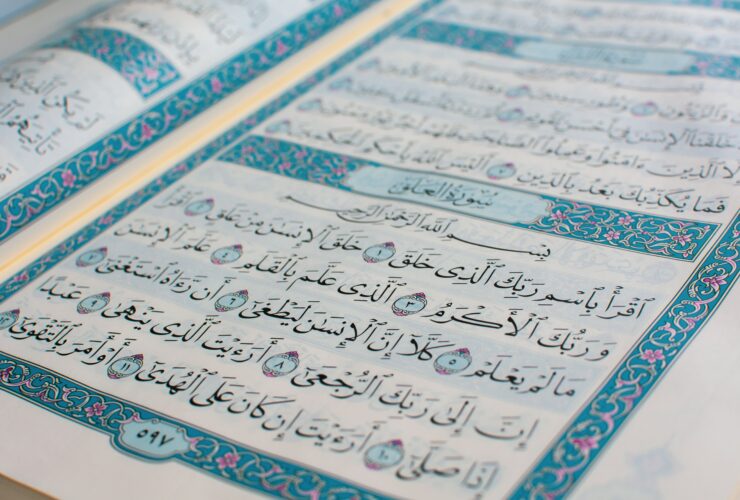 blue and black page of a book
