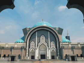 gray and blue mosque