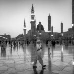 grayscale photography of people on Mecca Sa