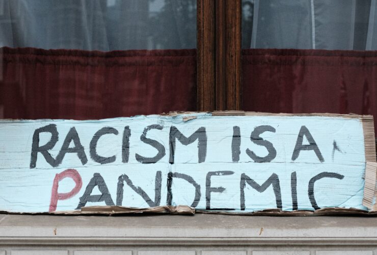 white and blue wooden wall decor