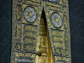 blue and gold floral wall decor