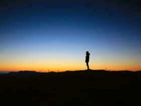 silhouette of a person during sunset