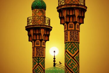 brown and green tower with light