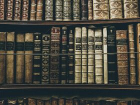 books filed on bookshelf