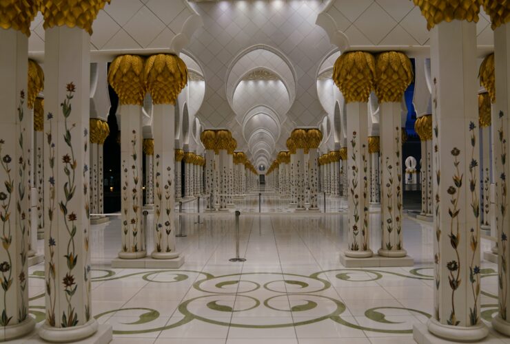 white and gold pendant lamps