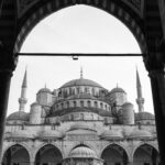 gray scale photo of dome building