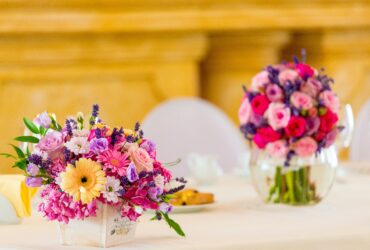 selective focus photography of assorted-color petaled flowers in vase