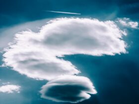 low angle of white clouds