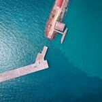 aerial photography on gray deck on the water