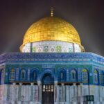 blue, white, and gold temple