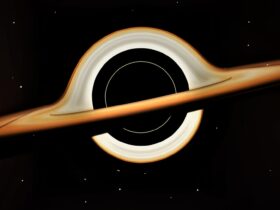 an artist's impression of a black hole in the sky