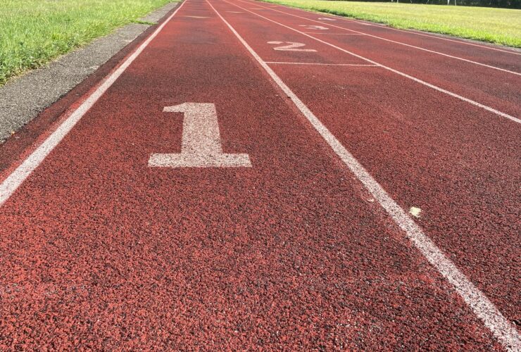 red and white asphalt road