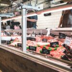 raw meat on display counter