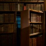 opened secret door inside library