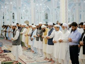 People Praying in Mosque During Ramadan, Iran