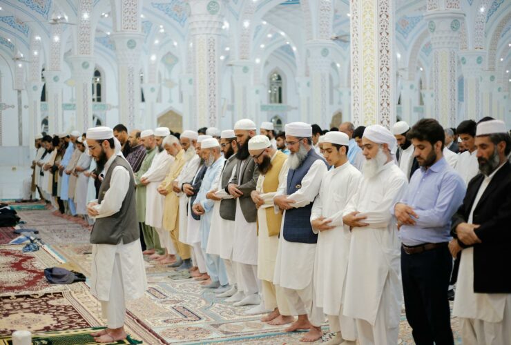 People Praying in Mosque During Ramadan, Iran