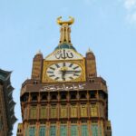 a large clock on Abraj Al Bait