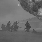 silhouette of soldiers