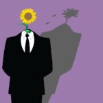 man, sunflower, malicious