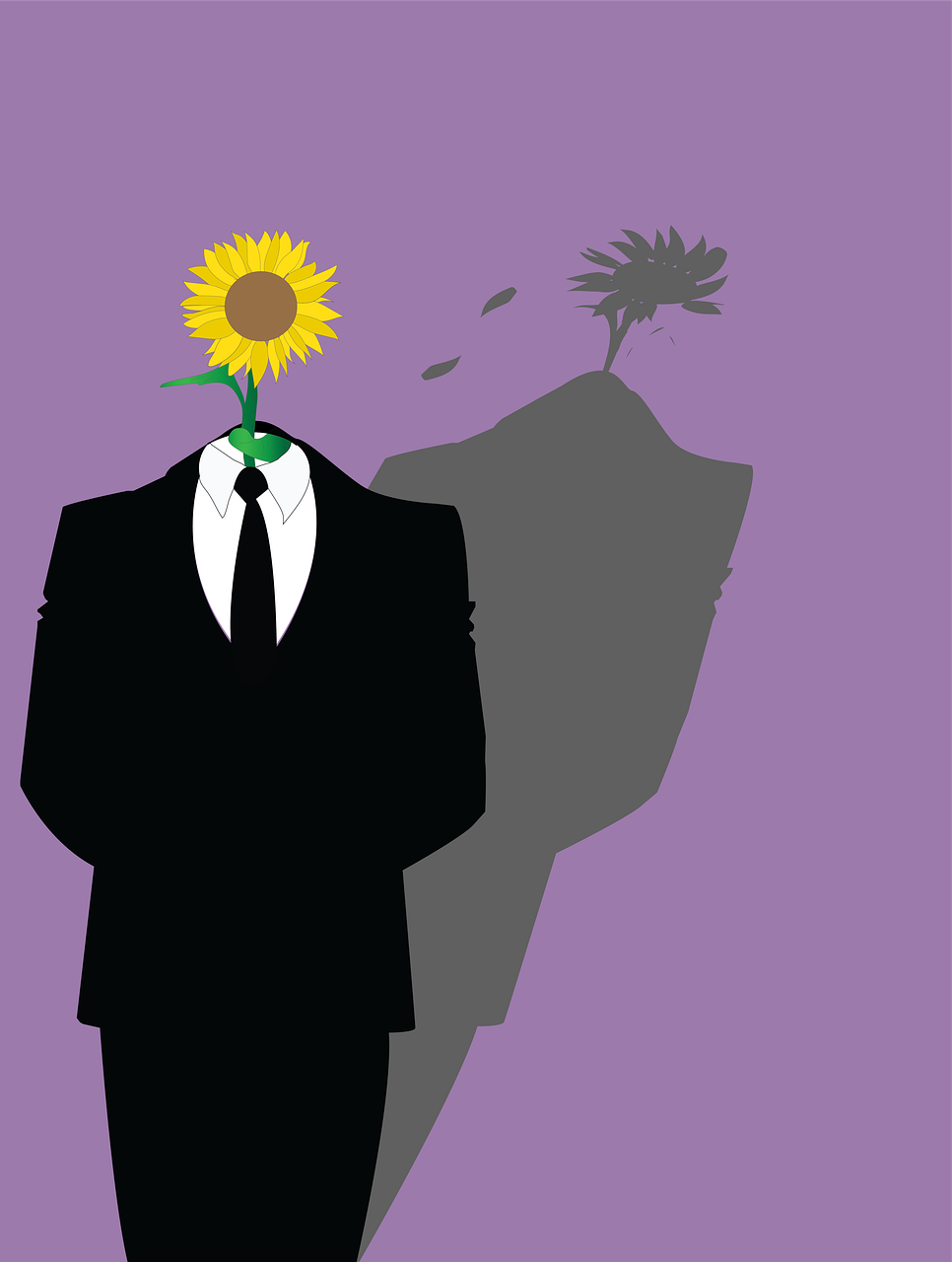 man, sunflower, malicious