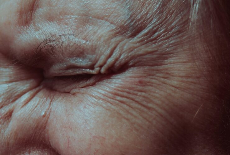 person closed eyes