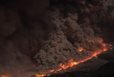 aerial photo of wild fire