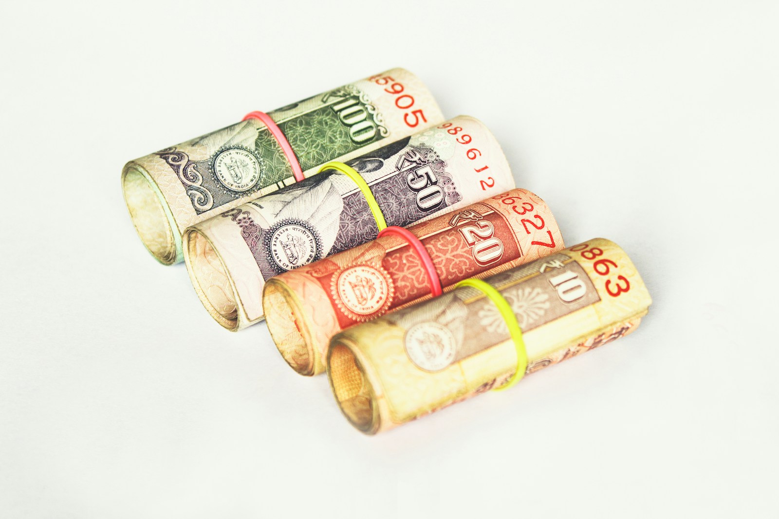 assorted-denomination Indian rupee banknote lot