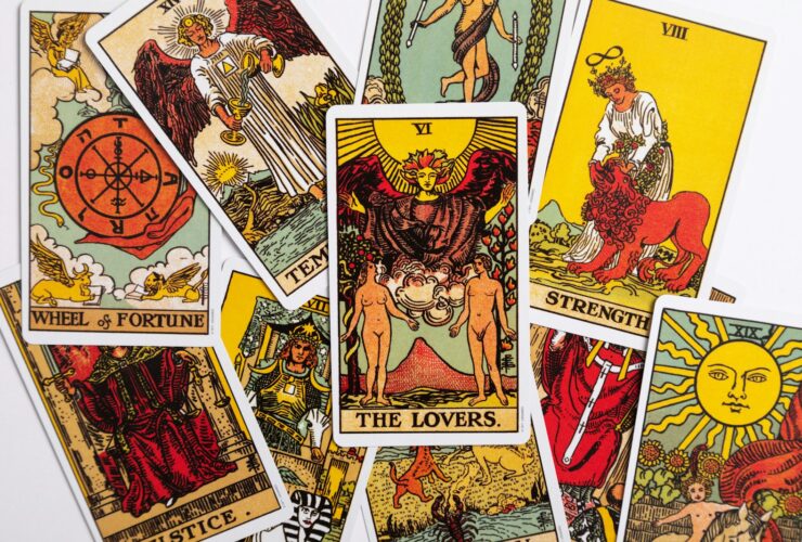 a collection of tarot cards with different designs